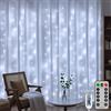HeiPard Tenda Luminosa Natale Interno 3mx3m, 300 LED Luci Natale con 8 Modalità, Dimmer Impermeabile USB Luci Tenda Esterno Cascata per Camera da Letto, Giardino, Festa, Matrimonio(Bianco Freddo)