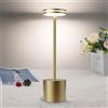 bravzurg Lampada da Tavolo Ricaricabile LED 5000mAh Senza Fili,Ristorante | Lampada da Scrivania,3 Modalità di Colore,,Luce a USB Batteria Dimmerabile per Esterno/Interno/Comodino(Bronzo)