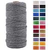 JeogYong Corda di Cotone Naturale Macrame, 4 Fili di Spesso Filato Corda di Macrame per Arazzi, Appendini per Piante, Artigianato Fai da Te, Decorazioni, Confezioni Regalo 3mm x 100m (Gris)