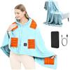SNZ Coperta elettrica USB con batteria da 10000 mAh, 150 x 80 cm, senza fili, 3 livelli di temperatura, flanella singola, Electric Blanket Shawl, coperta termica per ufficio, pausa pranzo, viaggi