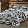 UMCHORD Set di biancheria da letto con copripiumino per letto matrimoniale, stile patchwork, rustico, per tutte le stagioni, leggero e reversibile, con 2 federe (Queen)