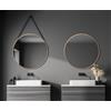 Talos 50269, Specchio Decorativo Rotondo da Parete in Oro Opaco, Ø 80 cm