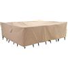 WJ-X3 Grande copertura per mobili da patio, impermeabile, rettangolare, per tavolo da esterno, resistente ai raggi UV, resistente, resistente al vento, anti-sbiadimento, 274 x 213 x 80 cm, beige