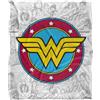 DC Comics Wonder Woman Comic Logo Coperta super morbida al tatto setoso - 152 x 127 cm