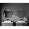 Talos Specchio Decorativo Rotondo da Parete in Nero Opaco, Ø 80 cm