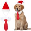 MELLIEX 2 Pezzi Costume di Natale per Animali Domestici, Natalizio Costumi Cappello da Babbo Natale e Papillon Regolabile per Cane Gatto（Medio）