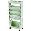 WINARA Carrello per Libreria Mobile Rimovibile a 5 Livelli con Ruote Carrello per Libri con 3 Ripiani Piatti Carrello per Libri su Un Lato per Bambini, Studenti, Insegnanti e Adulti, Libreria(Verde)