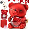 Kiyiusan Orsetto con Rosa Eterna e Collana Ti Amo in 100 Lingue, Confezione Regalo Romantica per Donna, Fidanzata, Mamma, Moglie, Idee Regalo per San Valentino, Natale, Compleanno, Festa della Mamma