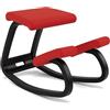 Varier Variable, L'originale Kneeling Chair, Sedia ergonomica, Nero/Rosso, 10 anni di garanzia, Design di Peter Opsvik