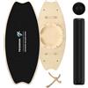 TECKZOON Tavola di'Equilibrio in Legno, Tavola d'Equilibrio Professionale con Rullo, Palla d'Equilibrio, Supporto, Tavola Indoor per Skateboard & Surf, Trickboard per Fitness, Yoga & Riabilitazione