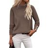 Zeagoo Maglione Lavorato a Maglia da Donna Maglioni Dolcevita a Maniche Lunghe Autunno Inverno Elegante Caldo Maglia Marrone S