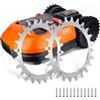 WUCHAITOO Puntali in acciaio inox di qualità per Worx Landroid S&M, lucidati, fori per viti svasate-12 viti in acciaio inox trazione migliorata del rasaerba robotizzato-dimensione ruota 205 mm