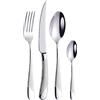 WanGi 18/8 Cucina Acciaio Inox Posate Posate Hotel Posate Stella Diamante Dorato Creativo Cucchiaio Posate Bistecca (Maniglia in argento, set di 4)