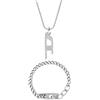 Diesel Uomo Collana e Bracciale con Logo D in Acciaio Inossidabile Color Argento, Set