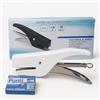 Terryshop74 Cucitrice a Pinza Manuale in Metallo con Punti n.148 Inclusi - Pinzatrice Ergonomica Professionale per Ufficio, Scuola e Casa - Disponibile in 4 Colori (Bianca)