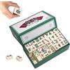 HOVCEH Mahjong Gioco da Tavolo, Portatile Majong Set con 144 Tessere, Gioco Mahjong Tradizionale Cinese, Mini Mahjongs per la Famiglia, da Tavolo da Viaggio