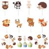 YINGLUOEU 24Pcs Toppers Torta Animali Decorazioni per Torte Zoo Cupcake Animali del Bosco per Giungla Carini Tema Partito Festa Compleanno