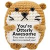 BDBFPAN Emotional Support - Peluche a forma di lontra con messaggio positivo, supporto emotivo, 7 x 5 cm, biglietto motivazionale incluso