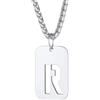 Richsteel Collana con Ciondolo a Forma di Lettera A-Z 26 Personalizzabile con Lettera dell'Alfabeto con Catena di Grano Resziabile Placcato Oro/Nero e Acciaio Inossidabile Gioielli Unisex