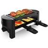 Cecotec Raclette con Grill Elettrico Cheese&Grill 3200 Pocket. 320W, per 2 Persone, Finitura in Acciaio Inox, Piastra Antiaderente con Superficie Grill, Include 2 Teglie e 1 Spatola