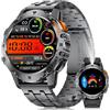 BENYAR SMART Smartwatch Uomo con Torcia, 1.43 AMOLED, Impermeabile IP68, 110 Modalità Sportive, Monitoraggio Battito Cardiaco e Sonno Contapassi, Notifiche Chiamate per Android iOS, 2 Cinturini