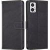 RankOne Cover per Motorola moto e22 / moto e22i (6.5 Inches), Custodia Flip Pelle Portafoglio, Magnetica Libro Bumper Cover Case - Nero