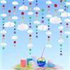 pinkblume Ghirlanda 3D con nuvole arcobaleno a pois, decorazione per feste, nuvole 3D colorate, a pois, da appendere, per compleanno, matrimonio, baby shower, carnevale, camera dei bambini, aula della scuola