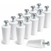 IdeaGenesis - 12 Fermi per Tapparelle Avvolgibili Bianco 60mm in PVC Recambio Universale per Arresto Serranda Tappo Viti Rondelle Incluse per Finestre Resistenza Antiinceppamento (12, Bianco 60mm)