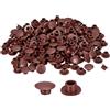 QUARKZMAN 500Pz Tappi per Fori a Vite, 6mm(1/4) Dia Tappi a Bottone Rotondi Plastica, Tappi per Fori Chiusura a Scatto, Tappi a Incasso per Mobili, Rosso Marrone