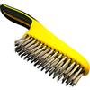 AERZETIX - Spazzola metallica con 4 file - Lunghezza 265mm - Peli in acciaio - Raschietto manuale - Manico in plastica bimateriale - Utensile per pulizia/levigatura/saldatura/ruggine/abrasivo - C45952