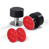 AFFIXARC Fermaporta in acciaio inox di alta qualità con gomma antirumore (nero) - Installazione 2 in 1 con nastro autoadesivo VHB 3M o viti | Fermaporta da parete per battiscopa