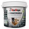 MAXMEYER PITTURA MURALE PER INTERNI, PER PARETI SENZA MACCHIE, LA SMACCHIABILE BIANCA 10 L