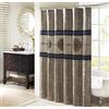 Madison Park Donovan - Tenda da doccia ricamata, motivo jacquard intrecciato, decorazione tradizionale per il bagno, lavabile in lavatrice, schermo privacy in tessuto, 72 x 72 cm, blu navy