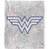 DC Comics Wonder Woman Floral Logo Coperta super morbida al tatto setoso - 152 x 127 cm