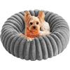 Feandrea Cuccia per Cani e Gatti di Taglia Piccola, Diametro di 50 cm, Lettino per Animali Domestici, Cuscino Lavabile, Tappeto Soffice, Imbottitura Morbida, Grigio Tortora PGW301GD01