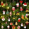 LATERN 36 Pezzi Ornamenti Natalizie in Miniatura, 3CM Piccole Resina Pupazzo di Neve Babbo Natale Fiocco di Neve Appendere Decorazioni per Albero di Natale Ghirlanda Finestre Camino FESTIVITÀ Festa