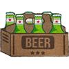 Fisura - Zerbino Birra da esterno in cocco con supporto antiscivolo in PVC. Zerbino esterno divertente forme. 70 cm x 40 cm x 1,5 cm. Verde