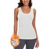 WOWENY Canotta da Donna Basic con Maniche Termiche, a Coste, Invernale, Calda, Camisole, Biancheria Intima in Pile, per Tutti i Giorni, Nero, M