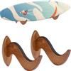 GLOBLELAND 2 set di mensole da parete per tavola da surf con supporto a parete in legno per tavola da surf e snowboard, kiteboard, decorazione per la casa