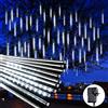 Runmeihe Luci LED della Pioggia di Meteoriti,10 Tubo 240 LED Luci Albero di Natale，Impermeabili Luci di Natale da Esterno per Natale/Esterno/Albero/Casa/Giardino Decorazione(bianco)
