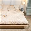 DRAP HOUSE Set Copripiumino 220x240 cm - 3 Pezzi con 2 Federe 63x63 cm - Misto Cotone e Microfibra, Morbido e Traspirante, con Cerniera - Design Beige "Onda Dorata" per Letto Matrimoniale