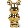 greafy Statua di Orso in Ceramica - Finitura lucida in oro pregiato, altezza 18 cm, scultura decorativa con lucentezza metallica per soggiorno, librerie e credenze