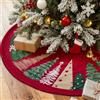Lanpn Tappeto Sotto Albero di Natale Copribase Albero 120cm, Grande Velluto Copertura Base Tappetino Copri Base Piede Gonna per la Decorazioni per interni per feste invernali in casa (Rosso)