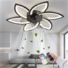 RRBEST Ventilatore da soffitto a LED con luce, creatività 6 fiamme, ventilatore silenzioso dimmerabile Luce da soffitto con telecomando e controllo APP