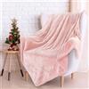 Catalonia Classy Coperta sherpa rosa, soffice coperta copriletto morbida Copriletto in flanella morbida coperta divano, Caldo peluche rosa coperta in pile per divano letto TV, 150 x 130 cm