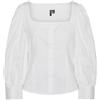 VERO MODA VMFRIDA LS Top Wvn GA, Bianco, L