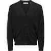 Only & Sons Onsmajor RLX Cardigan Knit, Nero, XXL
