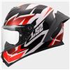 LS2 Casco FF820 RAPID 3 XTREM Bianco Nero Rosso LS2