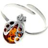 SilverAmber Jewellery Anello in argento Sterling e vera ambra baltica GL491A e Argento, Taglia unica, colore: Cognac, cod. GL491A