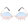 Amosfun Occhiali da sole senza bordi con, a forma di nuvola e flash, Rosa blu.